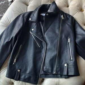 Black topshop leather jacket